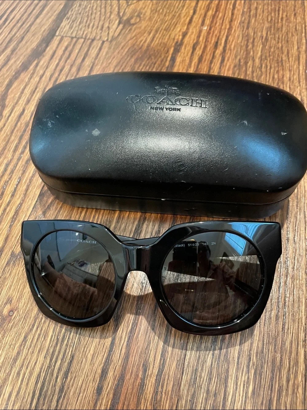 Coach Black Gloss Oversized Cat-Eye Sunglasses